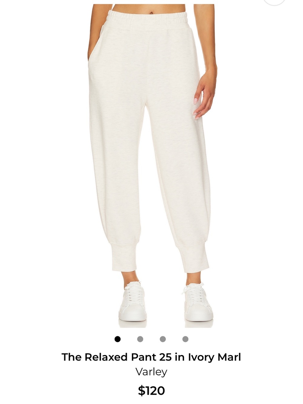 Varley Relaxed Jogger Pants 25 in Ivory Marl